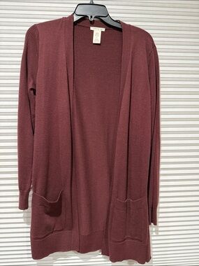 Matty M Open-Front Cardigan in Mauve